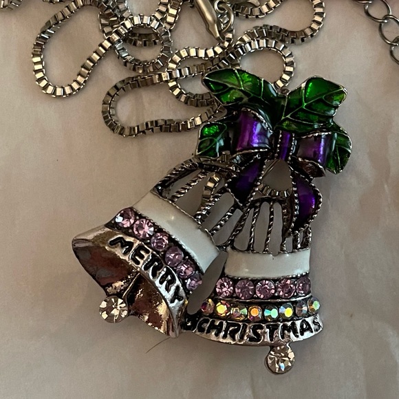 Betsy Johnson Christmas bells necklace - Picture 3 of 6